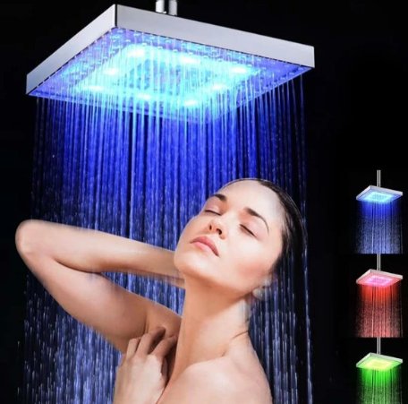 Douche LED 8" sans Piles - L'Écho du Marché