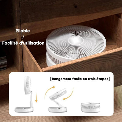 FoldAir - Ventilateur portable rétractable sans fil - L'Écho du Marché