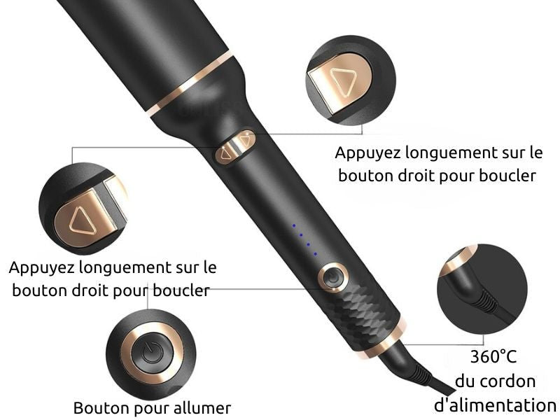 Spin-n-Curl - Fer à friser à rotation automatique - L'Écho du Marché